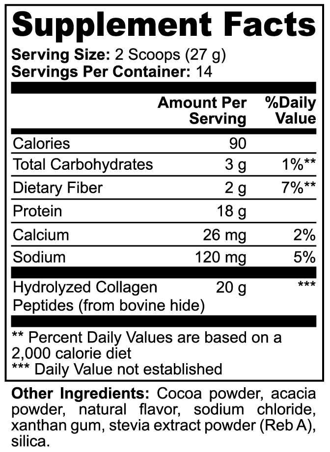 Grass-Fed Collagen Peptides Powder (Chocolate), 13.3 oz. Minimo Nutrition