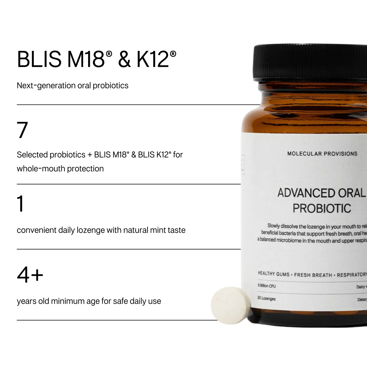 Advanced Oral Health Probiotic Mint Molecular Provisions