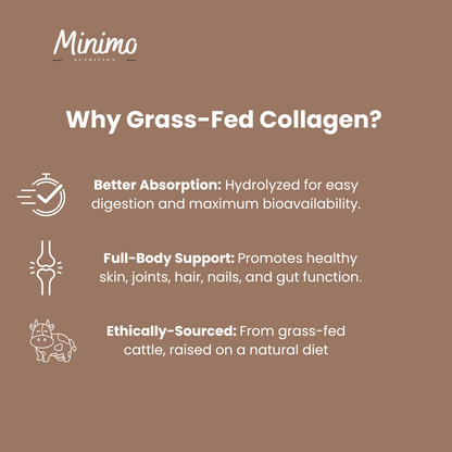 Grass-Fed Collagen Peptides Powder (Chocolate), 13.3 oz. Minimo Nutrition