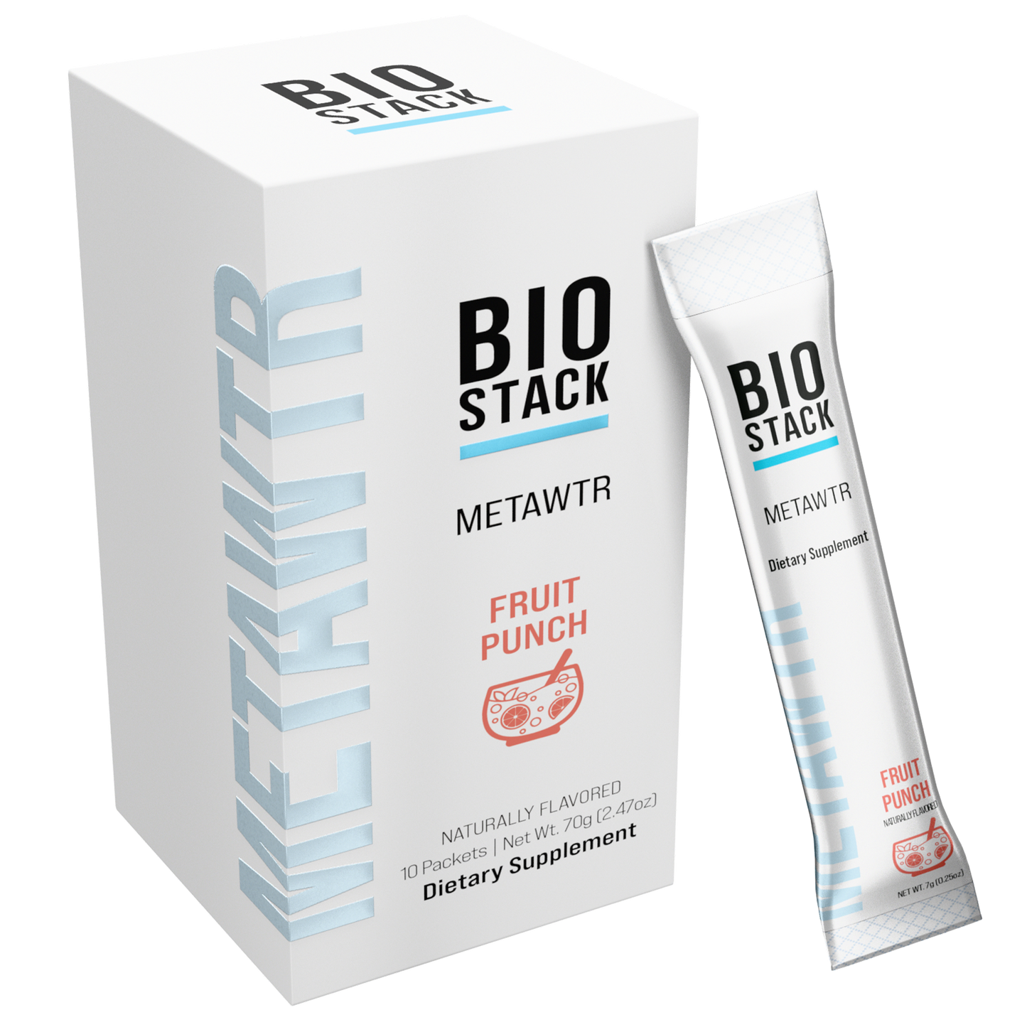 MetaWTR Hydration Fruit Punch - 10 Stick Pack BioStack