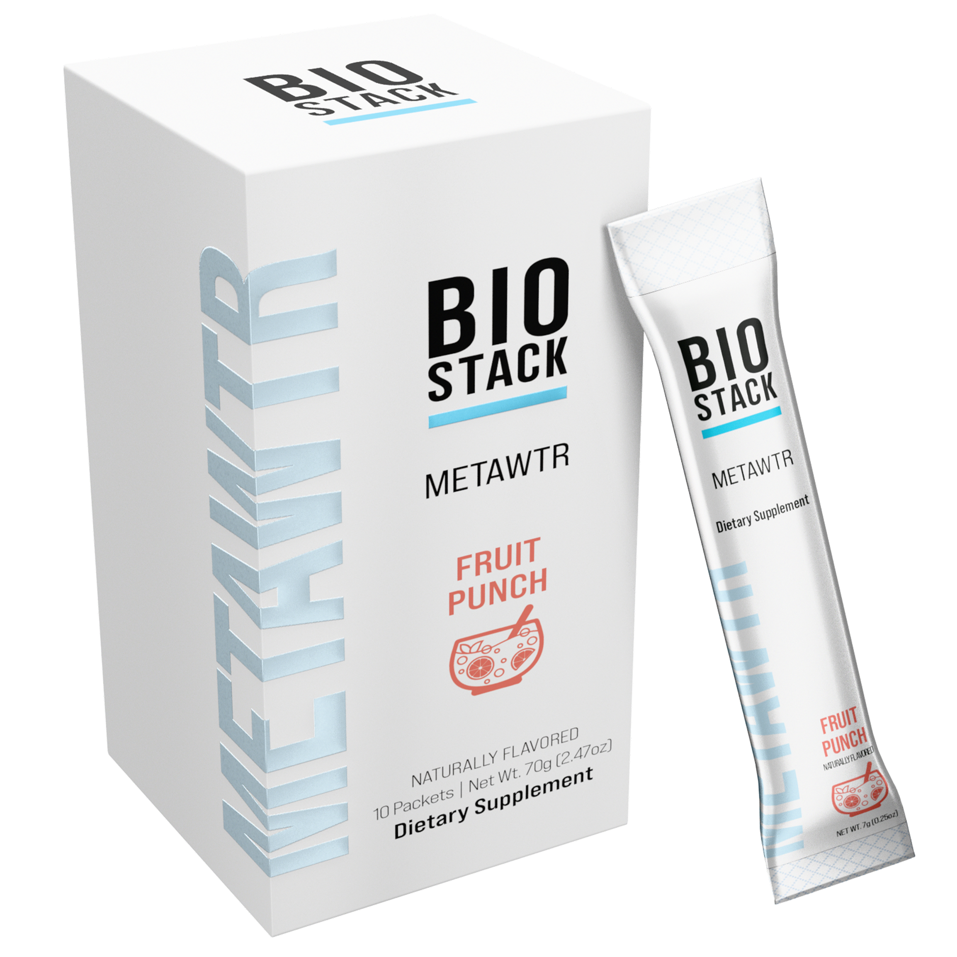 MetaWTR Hydration Fruit Punch - 10 Stick Pack BioStack