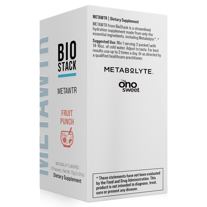 MetaWTR Hydration Fruit Punch - 10 Stick Pack BioStack