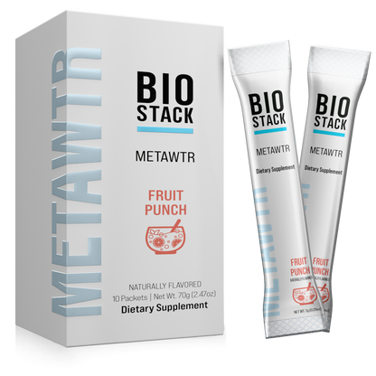 MetaWTR Hydration Fruit Punch - 10 Stick Pack BioStack
