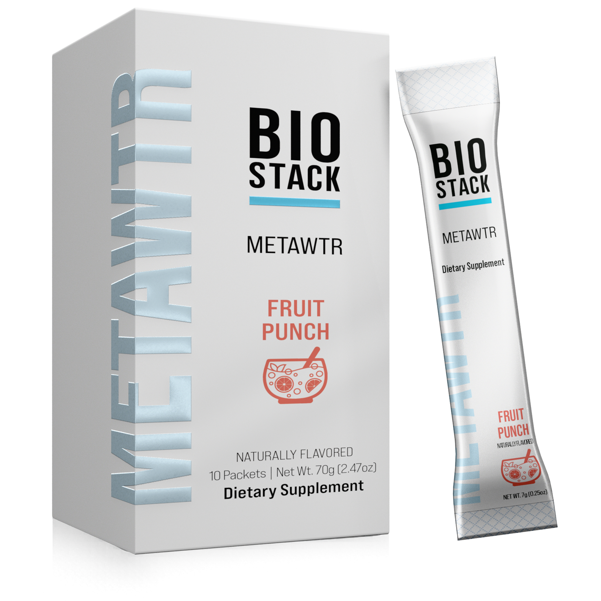 MetaWTR Hydration Fruit Punch - 10 Stick Pack BioStack