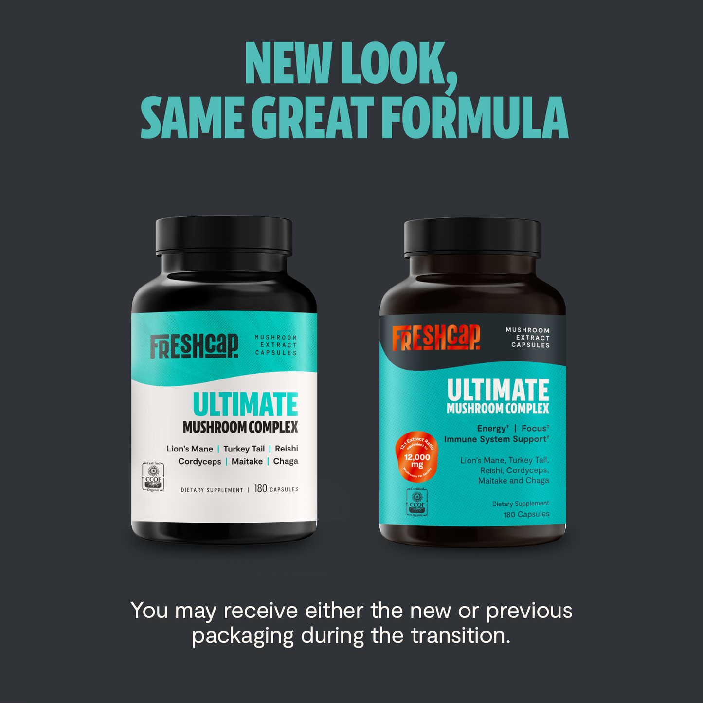 Organic Mushroom Complex Supplement Capsules FreshCap Mushrooms