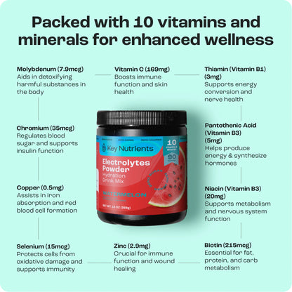 Electrolyte Recovery Plus Powder (Sugar-Free) Key Nutrients