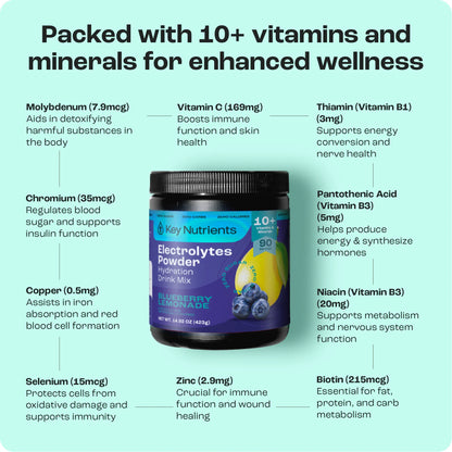 Electrolyte Recovery Plus Powder (Sugar-Free) Key Nutrients