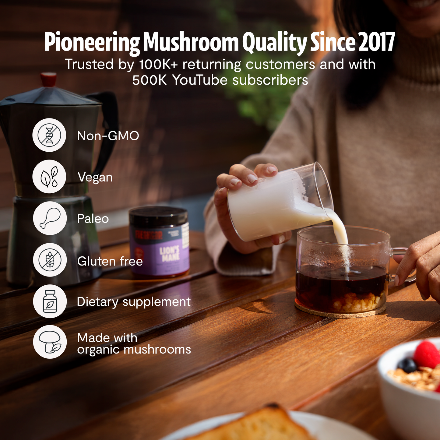 Organic Mushroom Complex Supplement Capsules FreshCap Mushrooms
