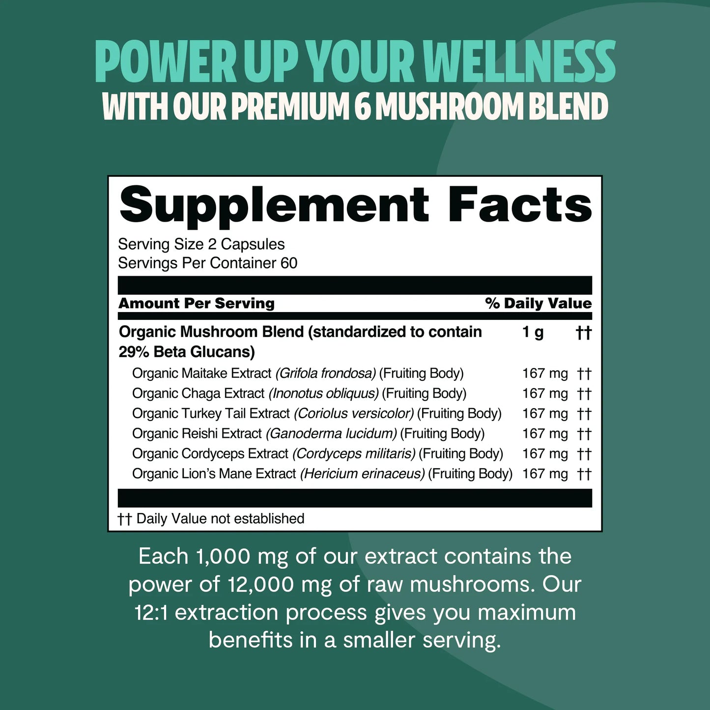 Organic Mushroom Complex Supplement Capsules FreshCap Mushrooms