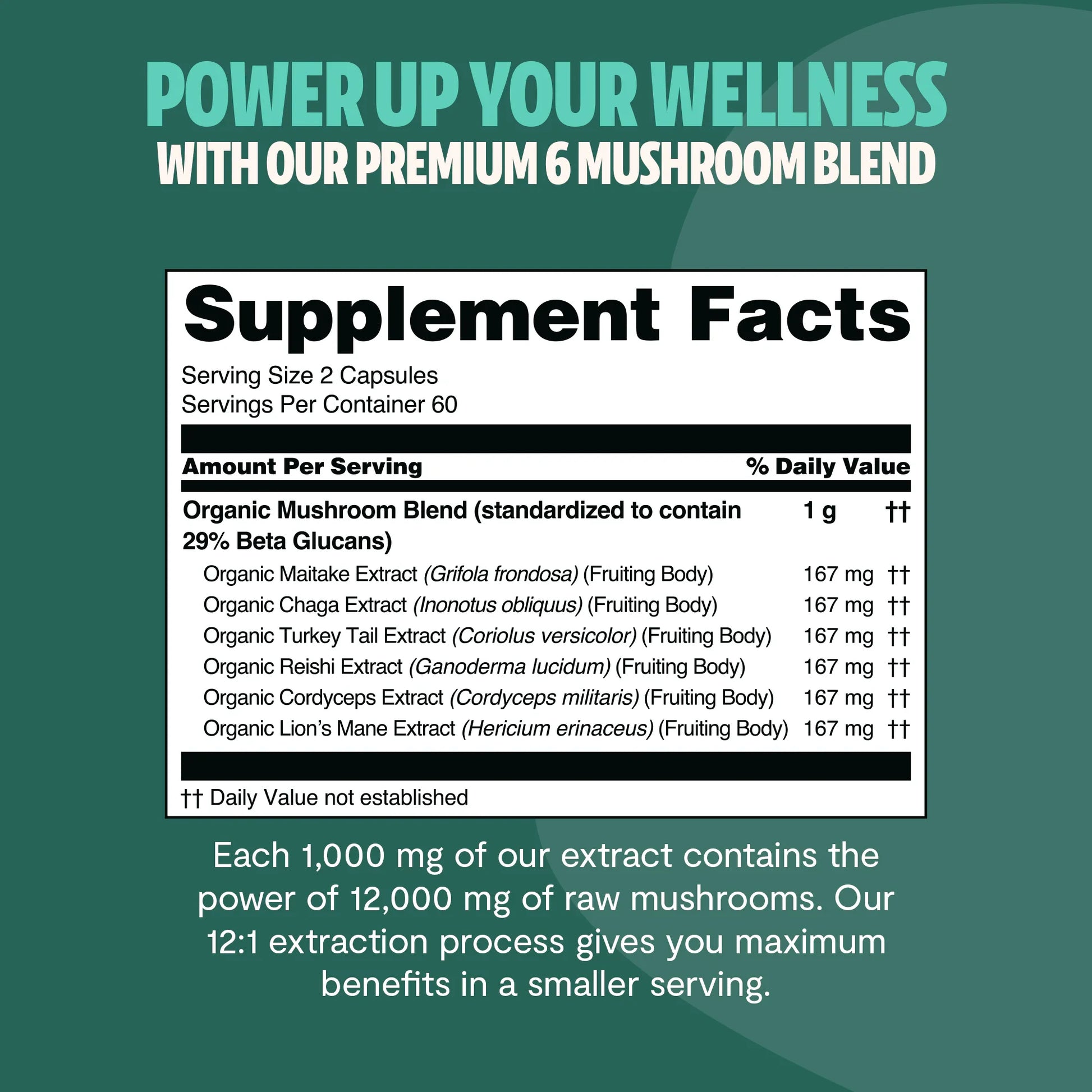 Organic Mushroom Complex Supplement Capsules FreshCap Mushrooms